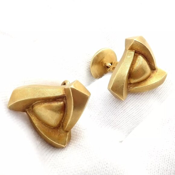 Rare! Vintage Kieselstein Cord 18k Yellow Gold Alligator Eye Cufflinks 1990 - Picture 10 of 11